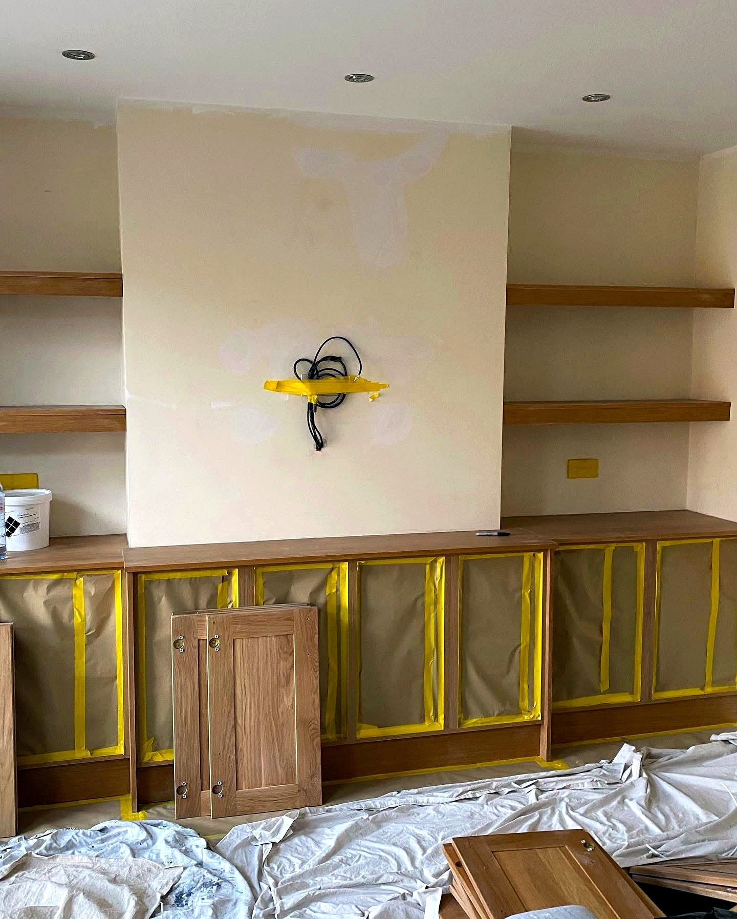 Built-in cabinetry before refinishing