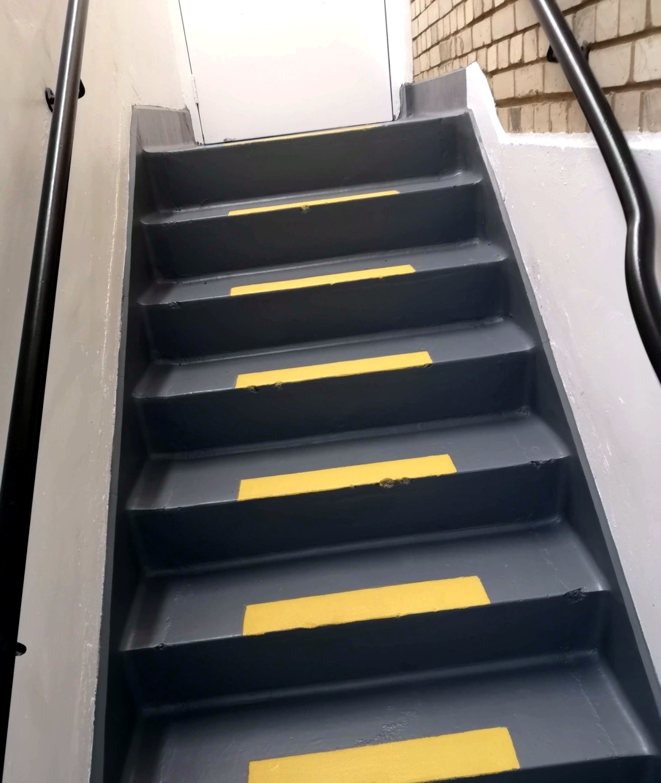 Commercial stairwell after decorating