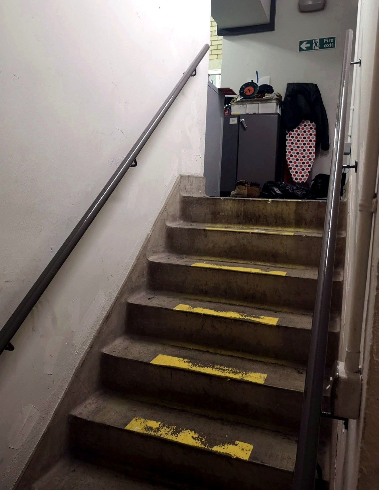 Commercial stairwell before decorating