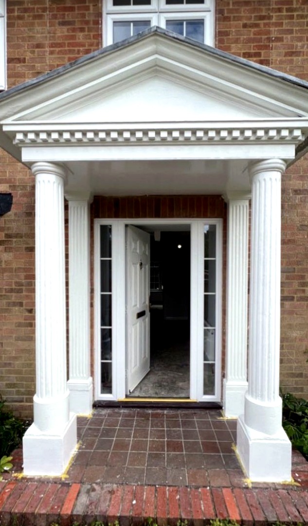 Finished period entrance porch after restoration