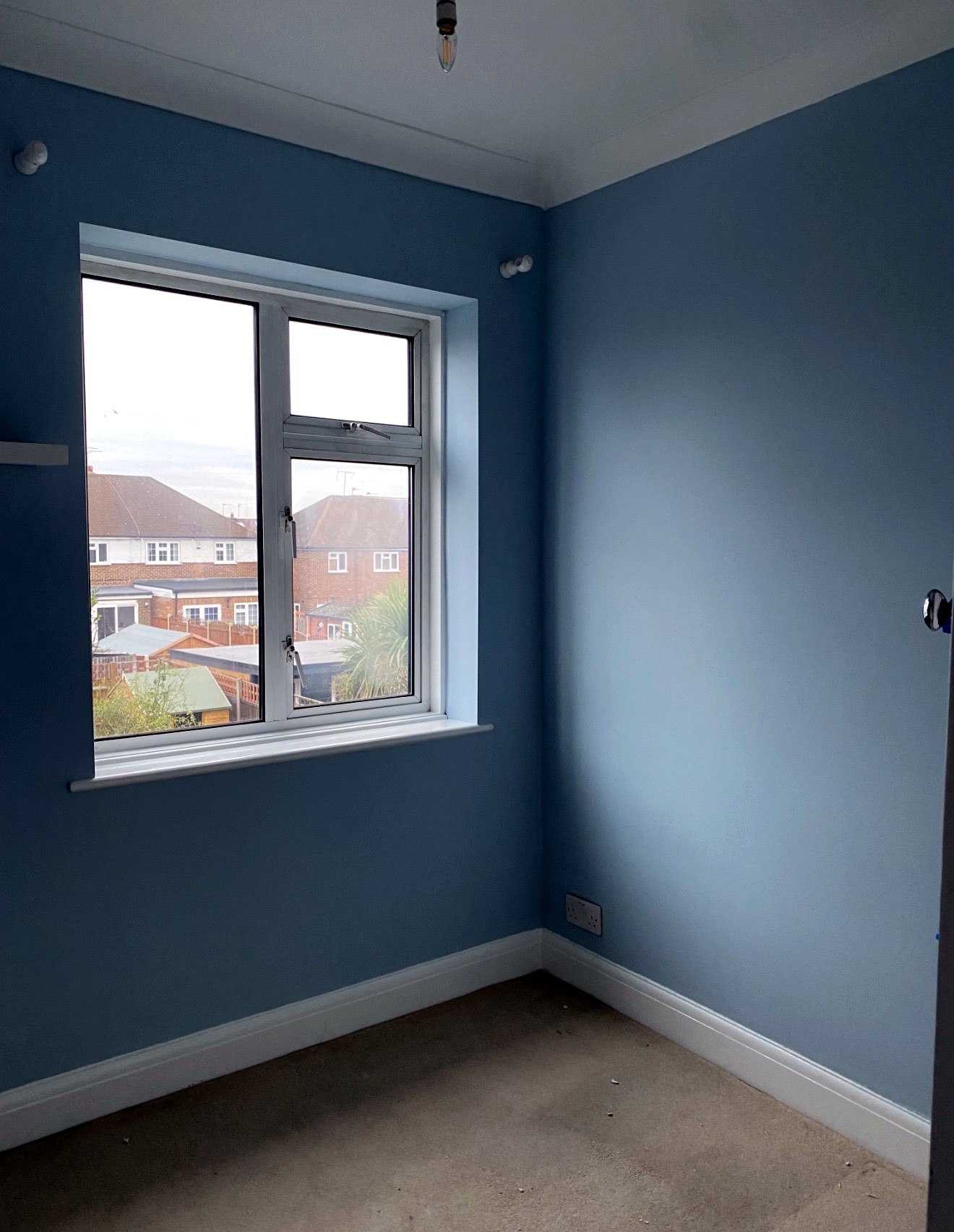 Finished blue bedroom
