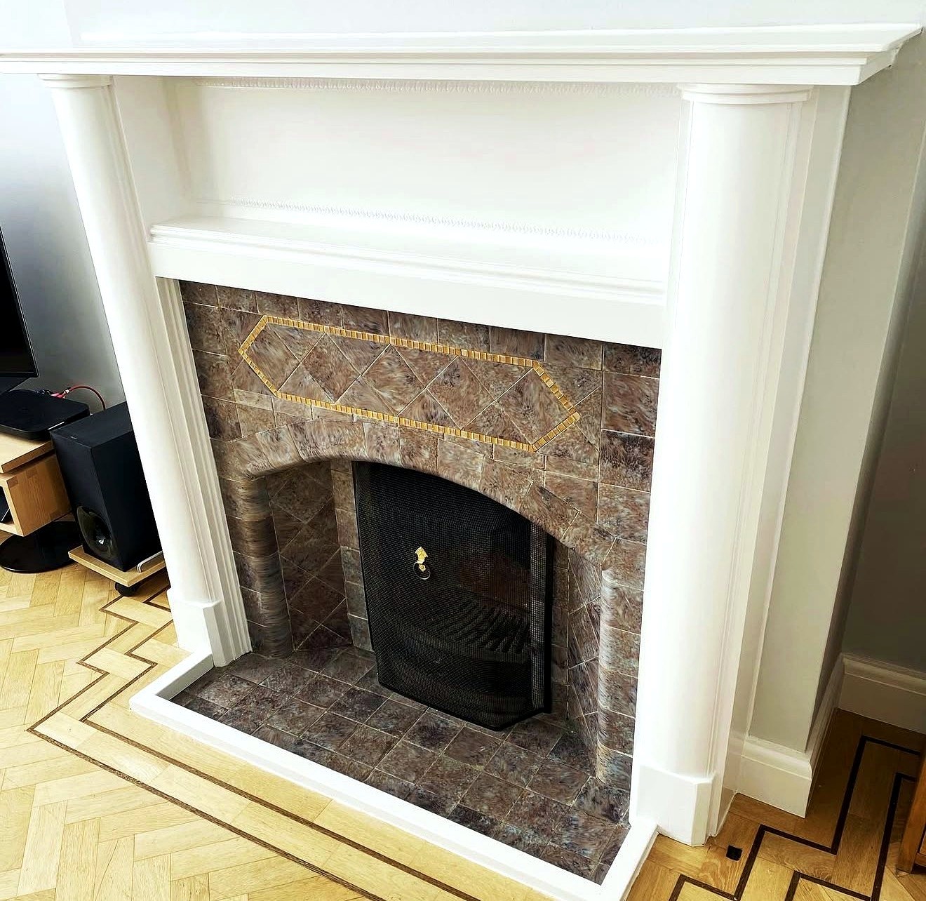 Completed painted fireplace