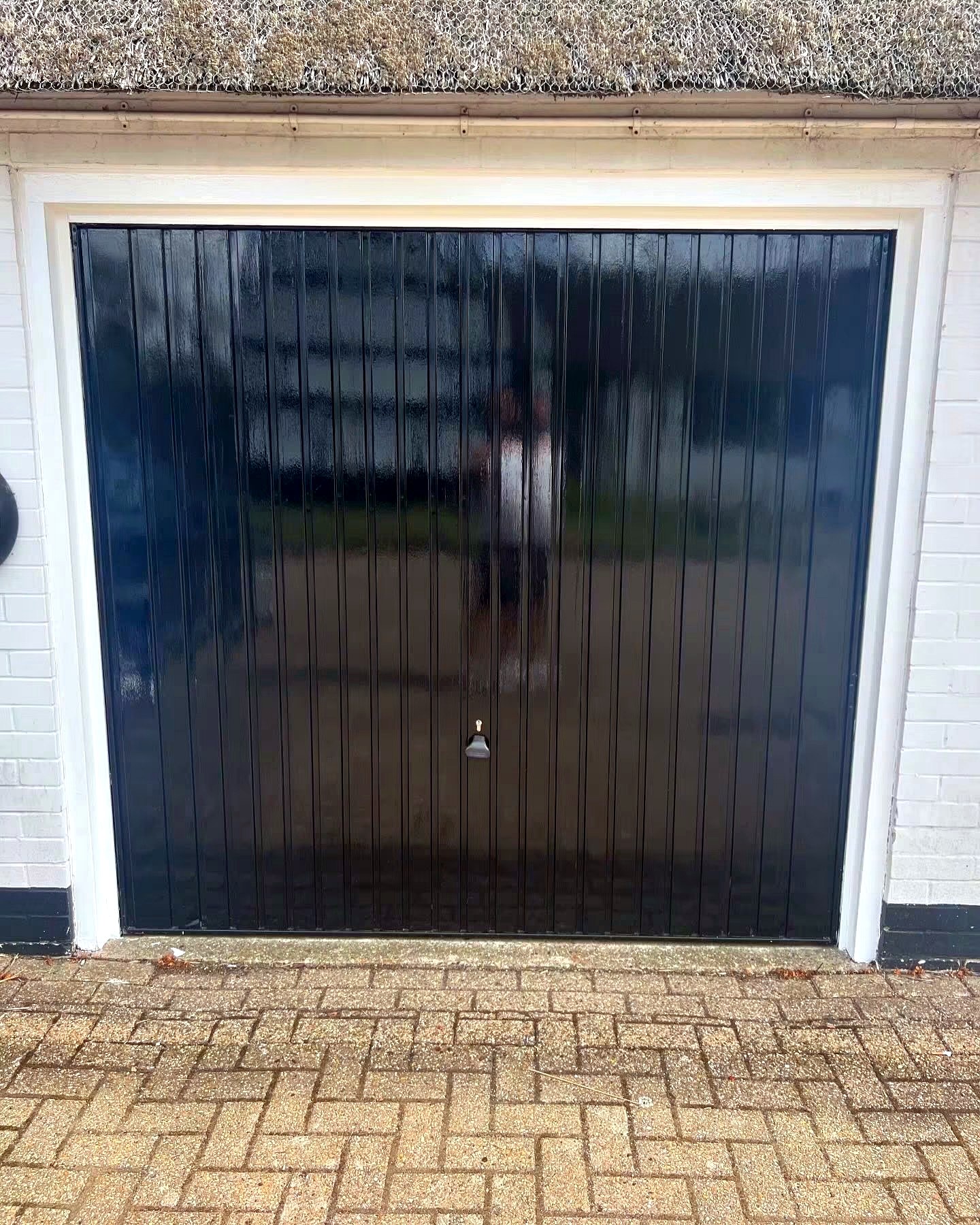 Garage door after refinishing