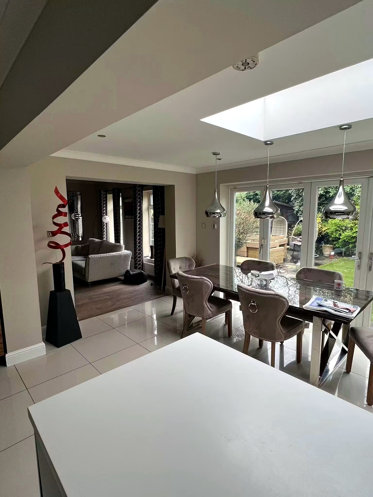Freshly decorated contemporary living room
