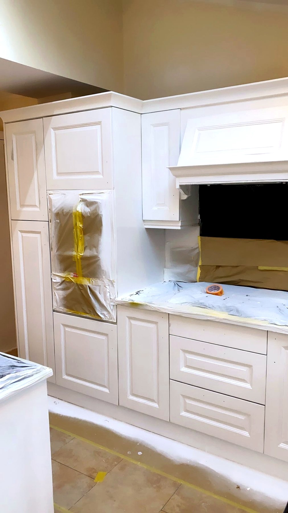 Finished kitchen cabinets